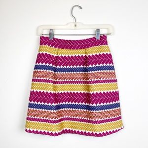 Anthropologie Nomad Embroidered Striped Skirt